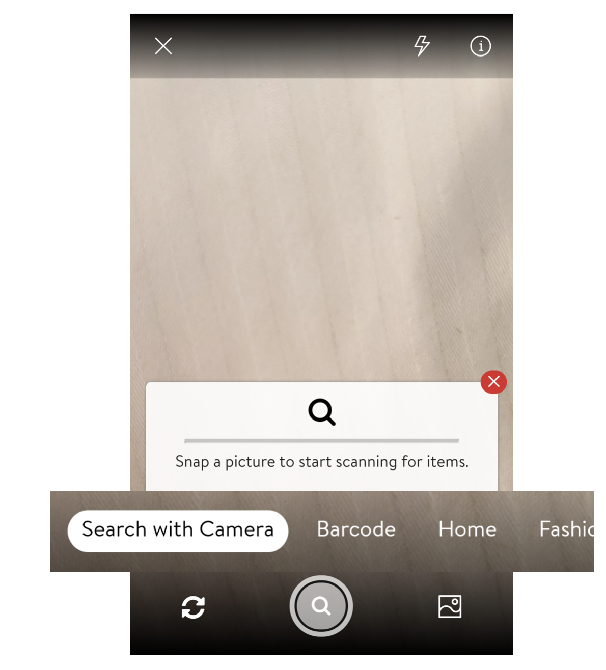 Camera Experience - Walmart prototype 