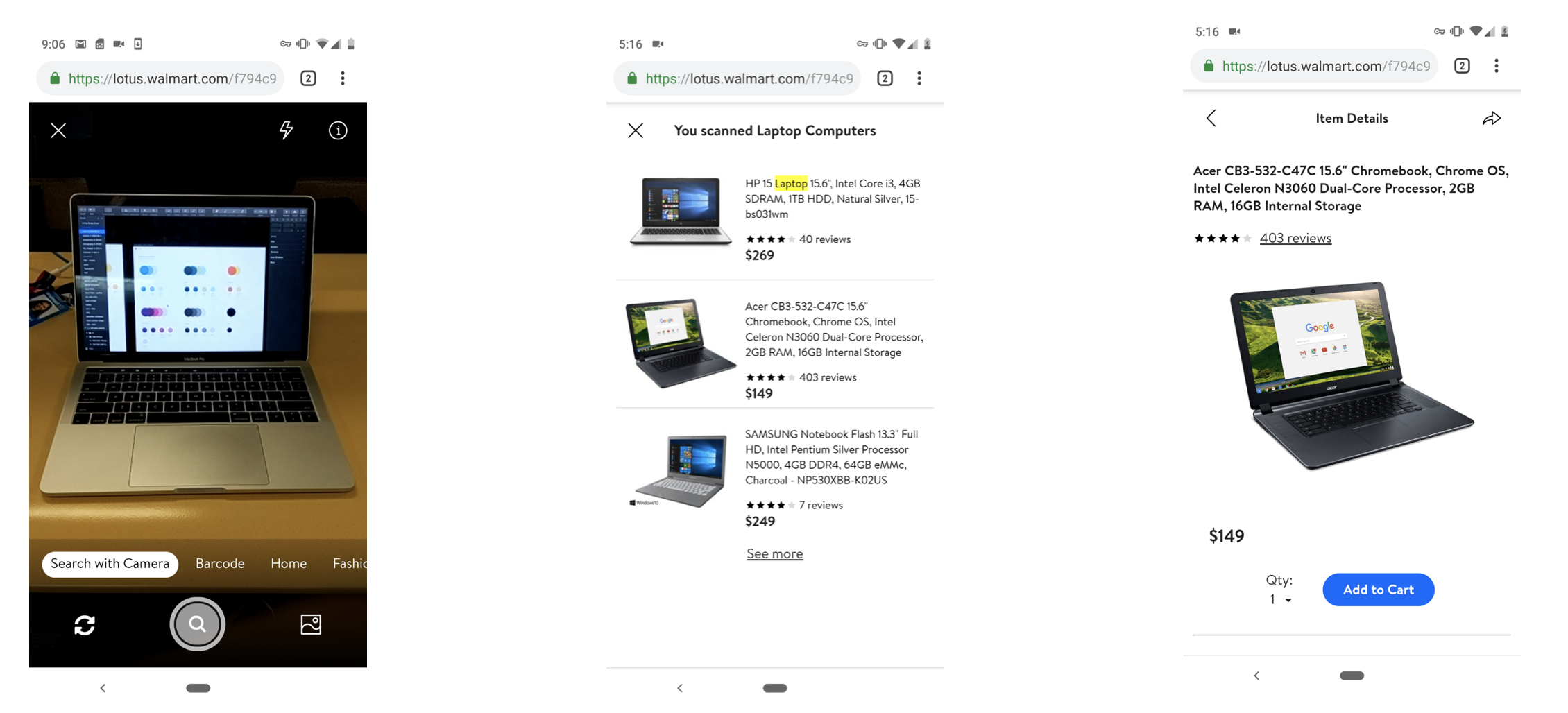 Layering and Navigation - Walmart prototype 